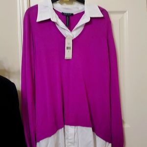 LAUREN, RALPH LAUREN | collared layered sweater